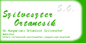 szilveszter ortancsik business card